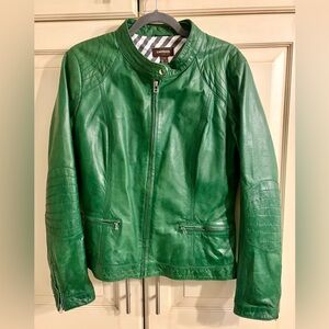 Danier Vibrant Green Motorcycle Leather Jacket. Large (more Med)